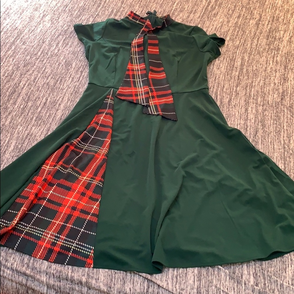 Red & Green Tartan Dress